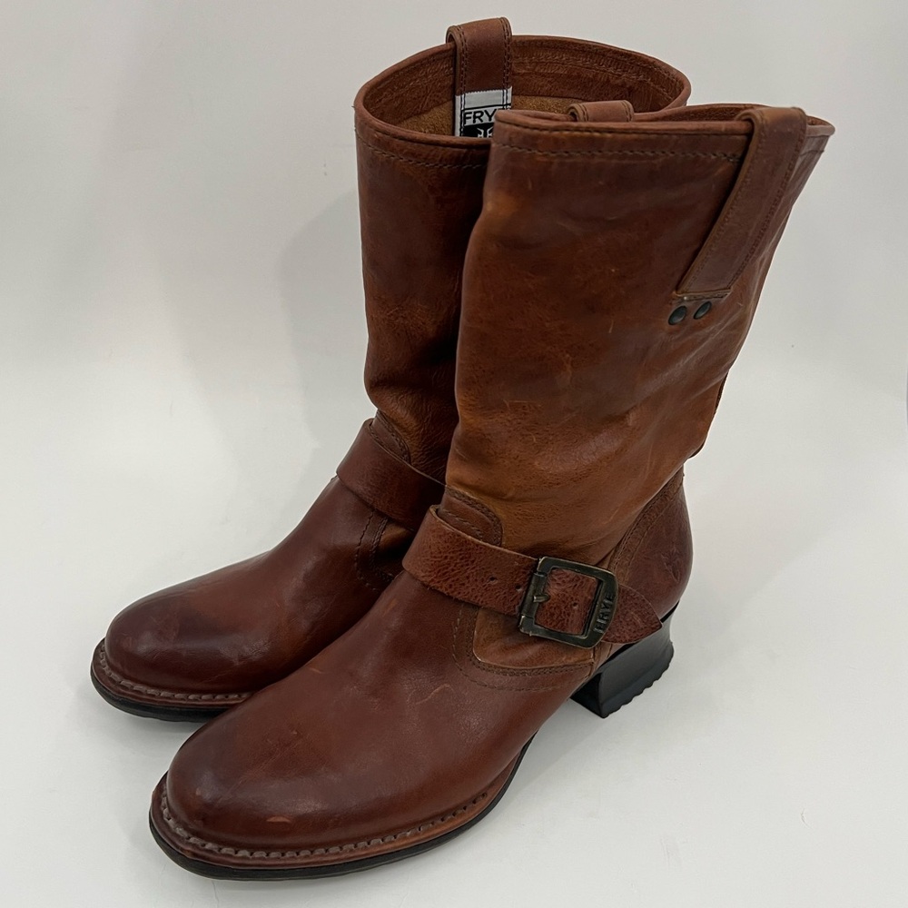 Frye Martina Engineer buckle strap boots